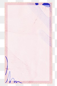 Rectangular frame png pink Memphis brush stroke, transparent background