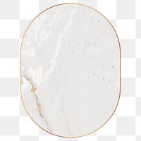 Png oval frame light modern marble design, gold, transparent background