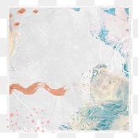 Png rectangular frame pastel Memphis, brush stroke, transparent background