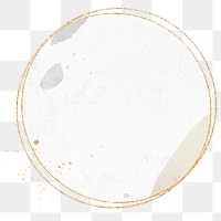 Png elegant circular frame beige, gold glitter, transparent background