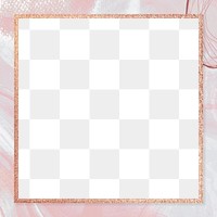 Pink aesthetic png rectangular frame, glitter, transparent background