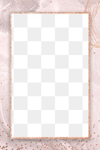 Watercolour frame png pink Memphis rose gold design, transparent background