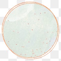 Mint aesthetic png circular frame, glitter, transparent background