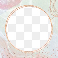 Mint aesthetic png circular frame, glitter, transparent background