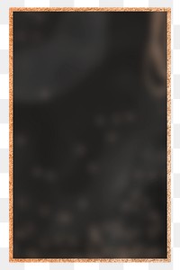 Png dark Memphis rectangular frame, gold, transparent background