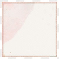 Png square frame pastel marble watercolor, rose gold, transparent background