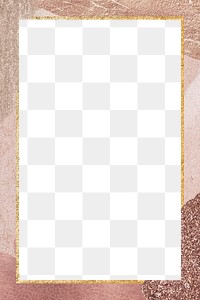 Rectangular frame png elegant pink watercolour design, rose gold, transparent background
