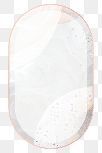 Png oval frame light modern marble design, rose gold, transparent background