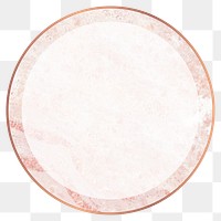 Png circular frame pink watercolour marble design, gold, transparent background