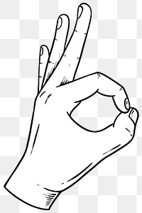 Ok hand sign drawing design element