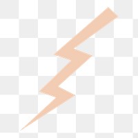 Lightning bolt png sticker, transparent background