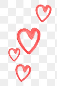 Heart doodles png sticker, transparent background