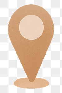 Brown location pin png sticker, social media graphic, transparent background