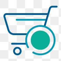 Shopping cart icon png sticker, transparent background