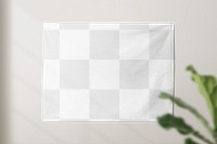 Wall tapestry png mockup, transparent design