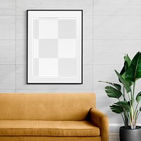 Picture frame png mockup, realistic wall home decor