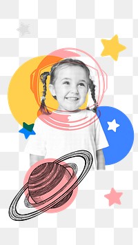 Kid astronaut png sticker, education transparent background