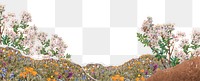 Flower field png sticker nature design, transparent background