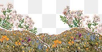 Flower field png sticker nature design, transparent background