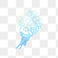 Blue jellyfish png sticker, animal cut out on transparent background