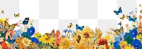 Sunflower border png sticker, Van Gogh's vintage painting remixed by rawpixel, transparent background