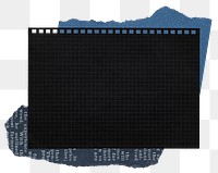 Black grid png paper sticker,  transparent background