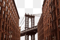 Brooklyn bridge png sticker, transparent background