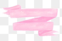 Pink banner png sticker, watercolor design in transparent background