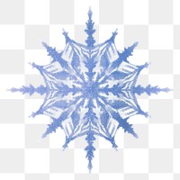 Aesthetic snowflake png sticker, watercolor design in transparent background