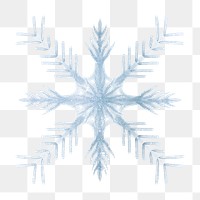 Aesthetic snowflake png sticker, watercolor design in transparent background
