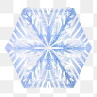 Aesthetic snowflake png sticker, watercolor design in transparent background