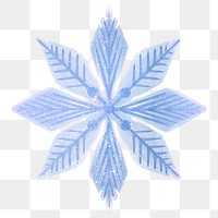 Aesthetic snowflake png sticker, watercolor design in transparent background