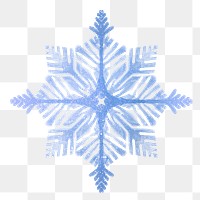 Aesthetic snowflake png sticker, watercolor design in transparent background