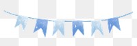 Party flag png sticker, blue watercolor design in transparent background