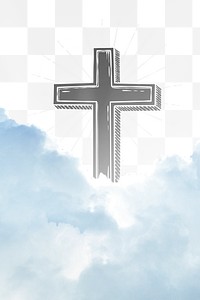 Christian sky png, transparent background with aesthetic clouds