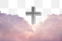 Christian sky png, transparent background with aesthetic clouds