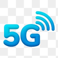 5G icon  png sticker, 3D gradient design, transparent background