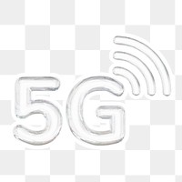 5G network  png sticker, crystal glass, transparent background