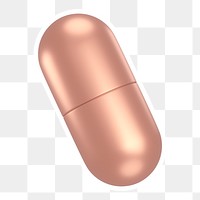 Pink capsule  png sticker, transparent background