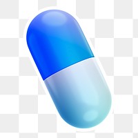 Blue capsule  png sticker, transparent background