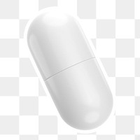 White capsule  png sticker, transparent background