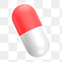 Capsule medicine  png sticker, transparent background