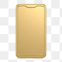 Smartphone icon  png sticker, 3D gold design, transparent background