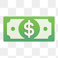 Money icon  png sticker, 3D gradient design, transparent background