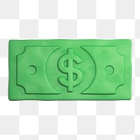 Money icon  png sticker, 3D clay texture design, transparent background