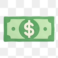 Money icon  png sticker, 3D clay texture design, transparent background