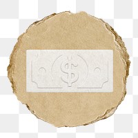 Dollar bill, money  png sticker,  3D ripped paper, transparent background