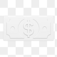 Money icon  png sticker, 3D minimal illustration, transparent background