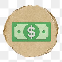 Dollar bill, money  png sticker,  3D ripped paper, transparent background