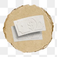 Dollar bills, money  png sticker,  3D ripped paper, transparent background